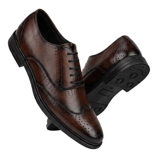 Brown Leather Brogue Oxford Shoes for Men | Crabby Hunt