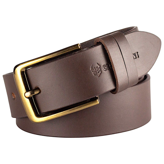 Crabby Hunt Brown Genuine Leather Belt for Men – Elegant Design, Premium Quality, Durable & Stylish