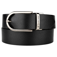 Crabby Hunt Men's Reversible Genuine Leather Belt with Silver Round Buckle | Black & Brown | Formal & Casual Wear | Reversible-Damms Silver Round-Buckle
