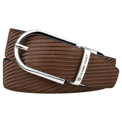 Crabby Hunt Men's Reversible Genuine Leather Belt with Ranger Silver Round Buckle | Black & Brown | Leather Belt-Reversible-RangerSilverRound