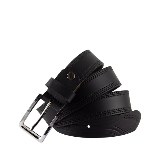 Crabby Hunt Classic Black Genuine Leather Belt for Men – Sleek Finish, Durable Build, Premium Quality & Elegant Look