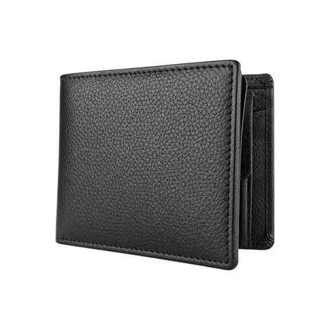 Black Leather Flip Wallet for Men with Extra Card Storage | Slim Bi-Fold Wallet – Crabby Hunt