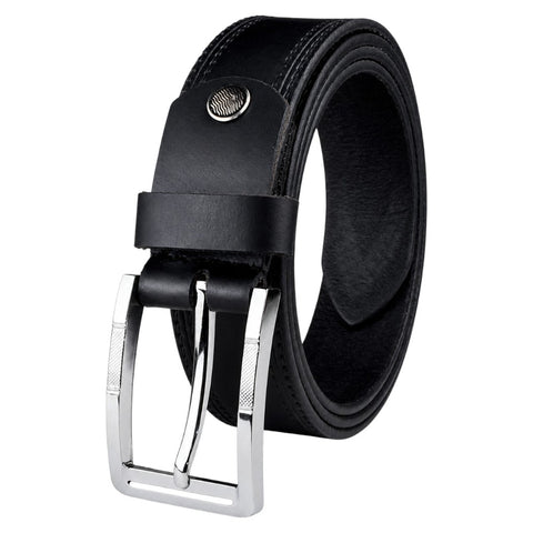 Crabby Hunt Classic Black Genuine Leather Belt for Men – Sleek, Durable & Premium