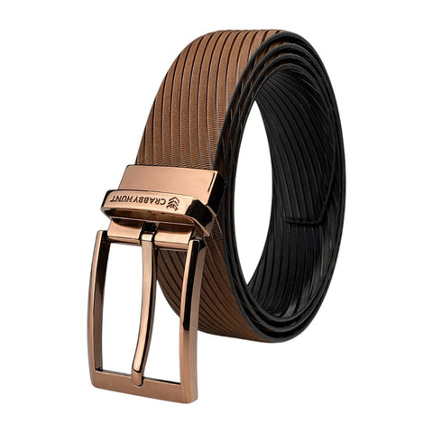Crabby Hunt Ranger Square Reversible Belt for Men – Brown & Black