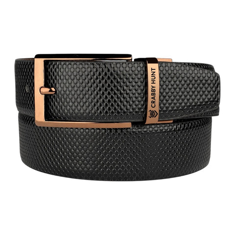 Crabby Hunt Reversible Textured Leather Belt for Men – Black & Chocolate Brown  Square Buckle
