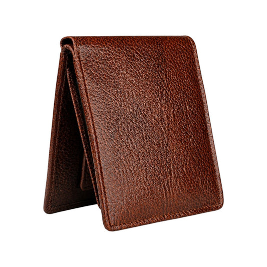 Brown Leather Wallet for Men with Hidden Card Holder & Zipper | Slim Premium Wallet – Crabby Hunt