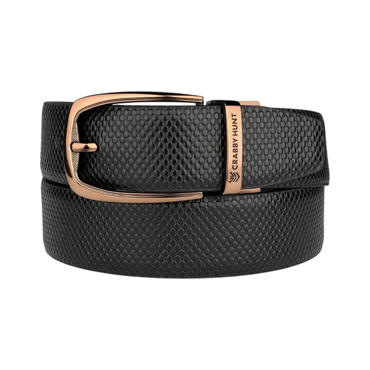 Crabby Hunt Orbit Round Reversible Belt – Chocolate Brown & Black | Textured Finish