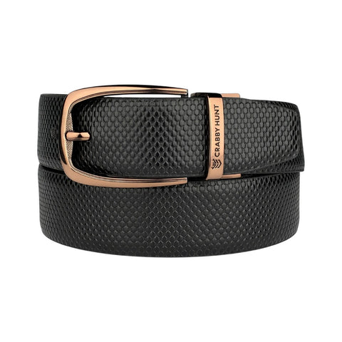 Crabby Hunt Orbit Round Reversible Belt – Chocolate Brown & Black | Textured Finish