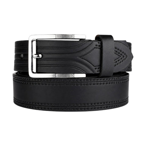 Crabby Hunt Classic Black Genuine Leather Belt for Men – Sleek, Durable & Premium