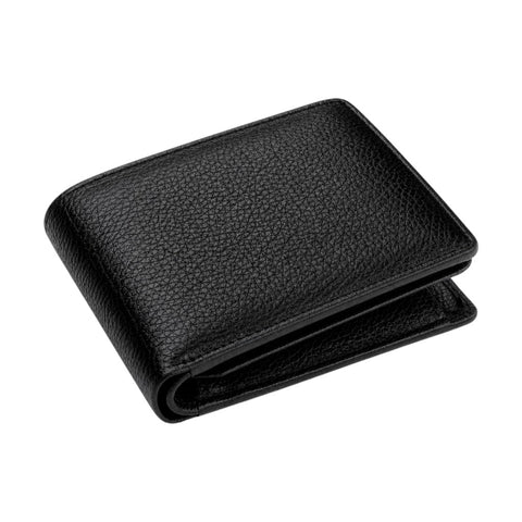 Black Leather Flip Wallet for Men with Extra Card Storage | Slim Bi-Fold Wallet – Crabby Hunt