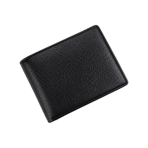 Black Leather Flip Wallet for Men with Extra Card Storage | Slim Bi-Fold Wallet – Crabby Hunt