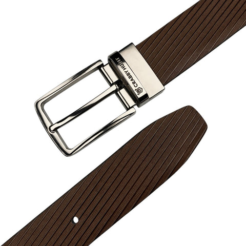 Crabby Hunt Ranger Reversible Belt for Men – Black & Brown Silver Buckle