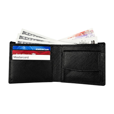 Black Leather Wallet for Men Without Zipper | Slim Classic Wallet – Crabby Hunt