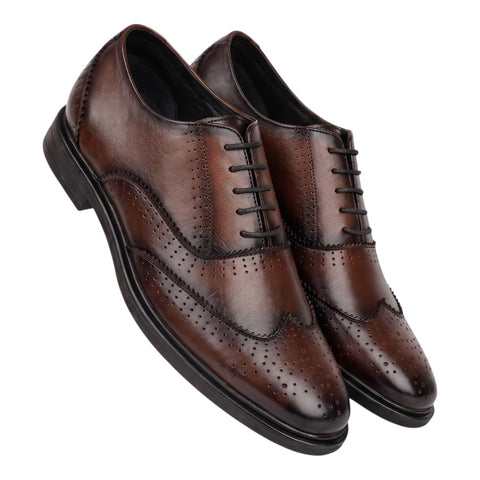 Brown Leather Brogue Oxford Shoes for Men | Crabby Hunt
