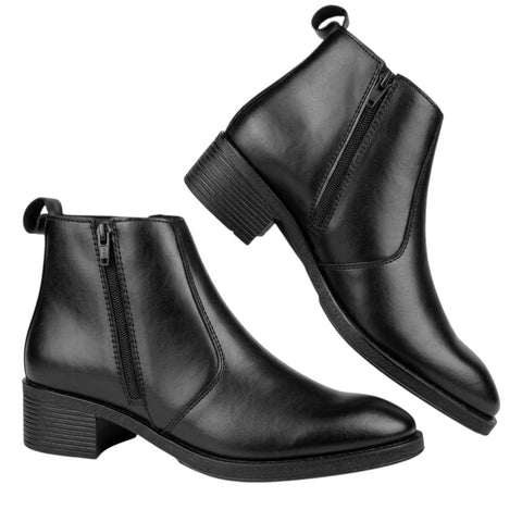 Men’s Black Side-Zip Chelsea Boots – Leather Formal & Party Wear Shoes