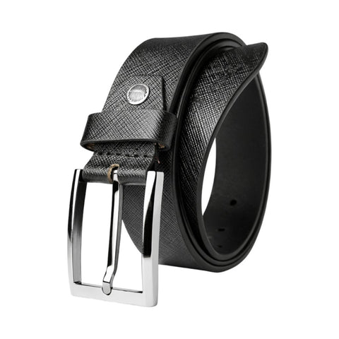 Crabby Hunt Men’s Genuine Leather Formal Belt—Sufiyana Leather with Silver Metal Buckle