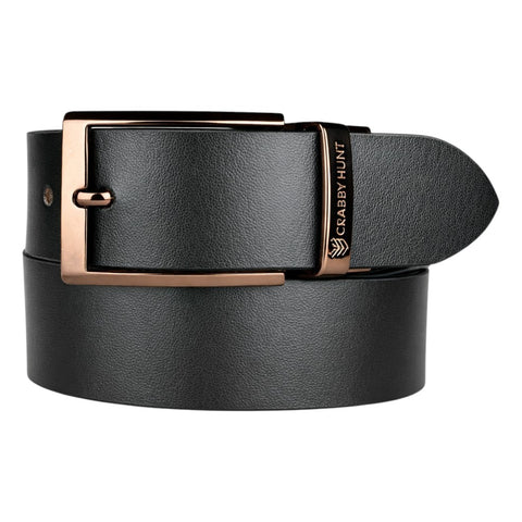 Men Choco Brown & Black Genuine Leather Reversible Belt (Mild Square Buckle)