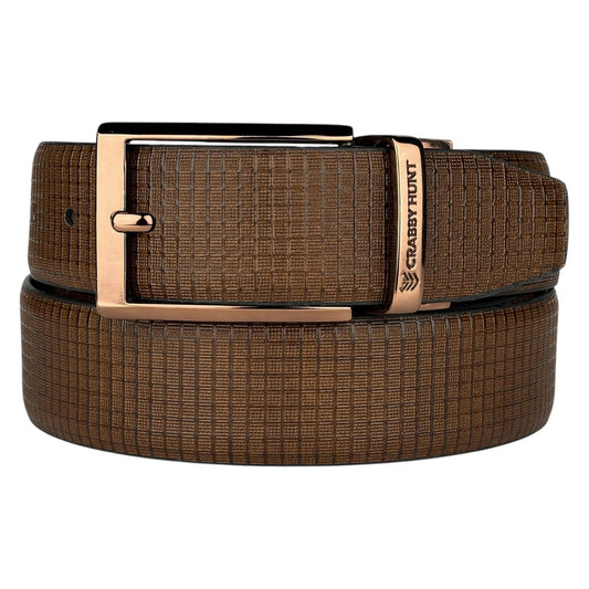 Reversible Genuine Leather Belt for Men – Brown & Black Dual Tone | Square Buckle | Crabby Hunt