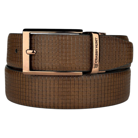 Reversible Genuine Leather Belt for Men – Brown & Black Dual Tone | Square Buckle | Crabby Hunt