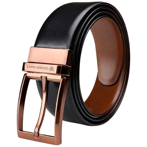 Men’s Reversible Genuine Leather Belt (Choco Brown & Black) with Metro Square Buckle
