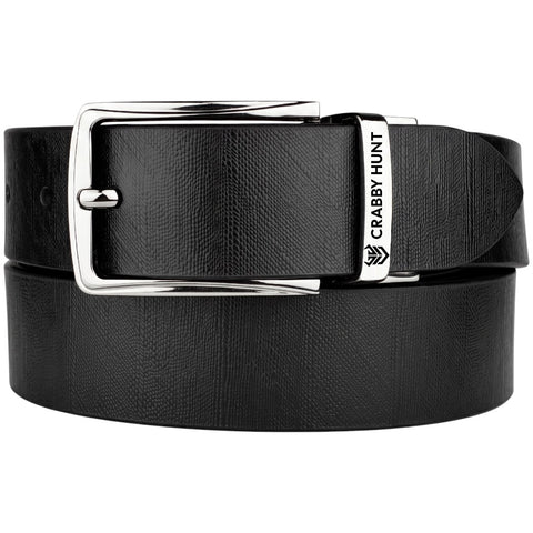 Crabby Hunt Reversible Genuine Leather Belt for Men | Black & Brown 2-in-1 Formal Belt with Premium Metal Buckle
