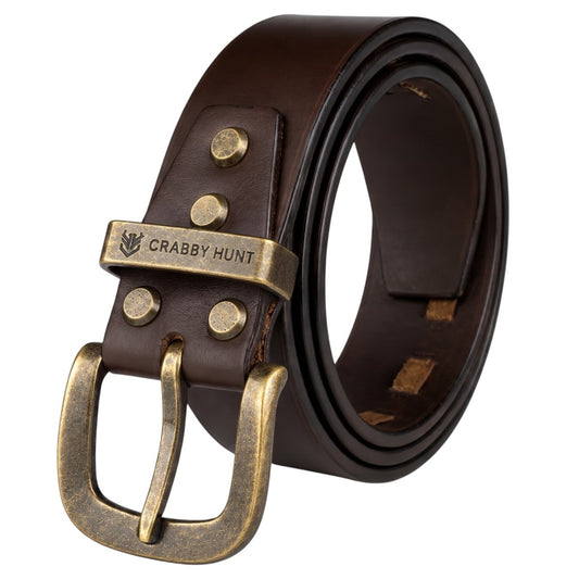 Crabby Hunt Men’s Braided Nubuck Leather Belt with Square Gun metal Buckle — Stylish Casual & Smart Wear