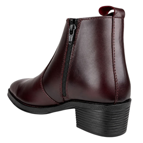 Men’s Burgundy Chelsea Boots with Side Zip – Genuine Leather Chelsea Boots