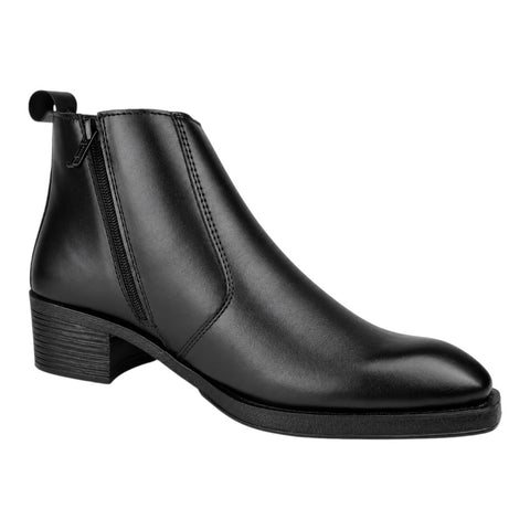 Men’s Black Side-Zip Chelsea Boots – Leather Formal & Party Wear Shoes