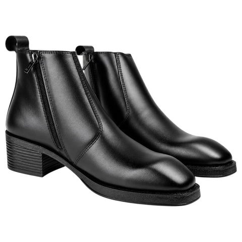 Men’s Black Side-Zip Chelsea Boots – Leather Formal & Party Wear Shoes
