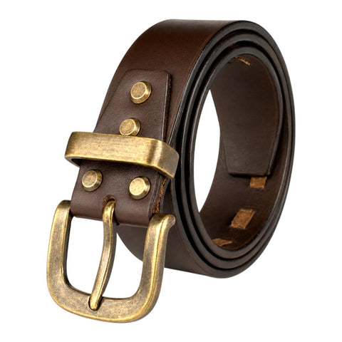 Crabby Hunt remium Braided Antique Leather Belt & Dark Brown Wallet Combo | Without Coin Pocket