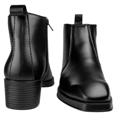 Men’s Black Side-Zip Chelsea Boots – Leather Formal & Party Wear Shoes