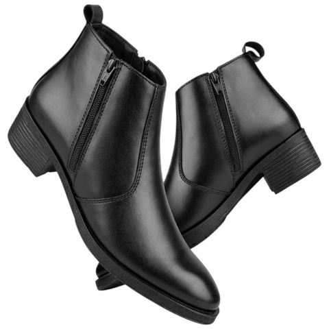 Men’s Black Side-Zip Chelsea Boots – Leather Formal & Party Wear Shoes