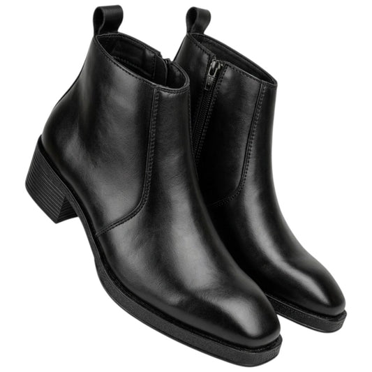 Men’s Black Side-Zip Chelsea Boots – Leather Formal & Party Wear Shoes