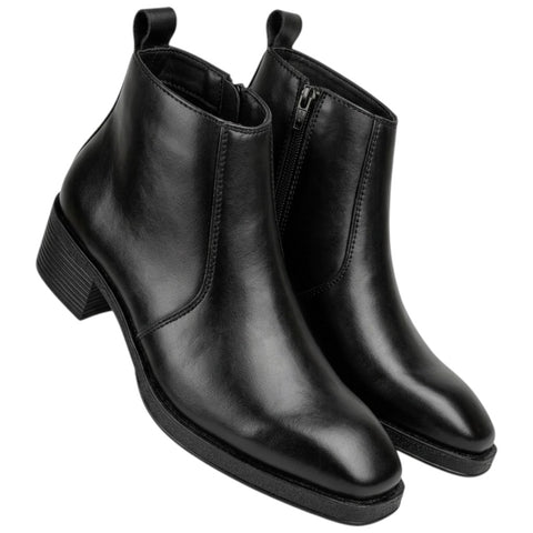 Men’s Black Side-Zip Chelsea Boots – Leather Formal & Party Wear Shoes