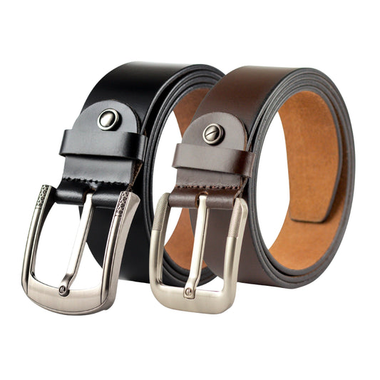 Genuine Leather Belt Combo for Men – Classic Black & Brown Belts with Stylish Buckles