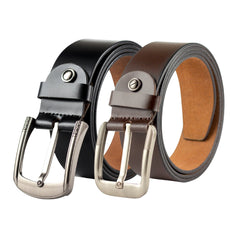Genuine Leather Belt Combo for Men – Classic Black & Brown Belts with Stylish Buckles
