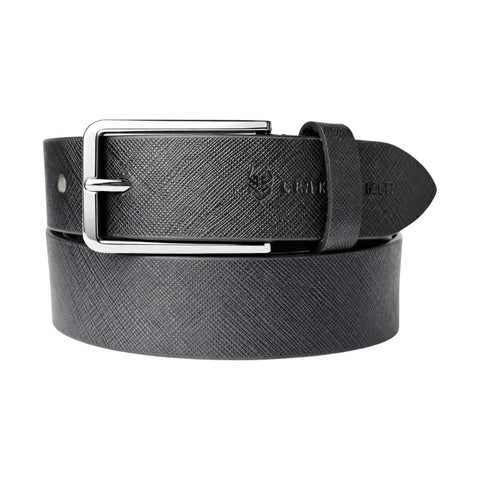 Crabby Hunt Men’s Genuine Leather Formal Belt—Sufiyana Leather with Silver Metal Buckle