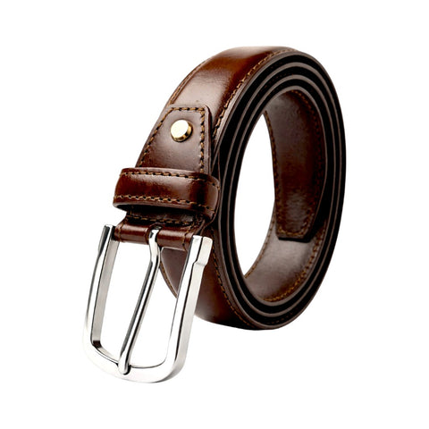 Crabby Hunt Two-Tone Brown Men’s Leather Belt for Formal & Casual Wear