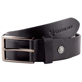 Black Leather Belt for Men – Genuine Leather with Classic Buckle