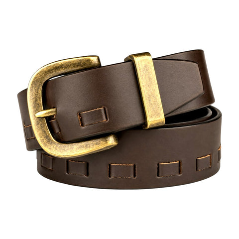 Crabby Hunt remium Braided Antique Leather Belt & Dark Brown Wallet Combo | Without Coin Pocket