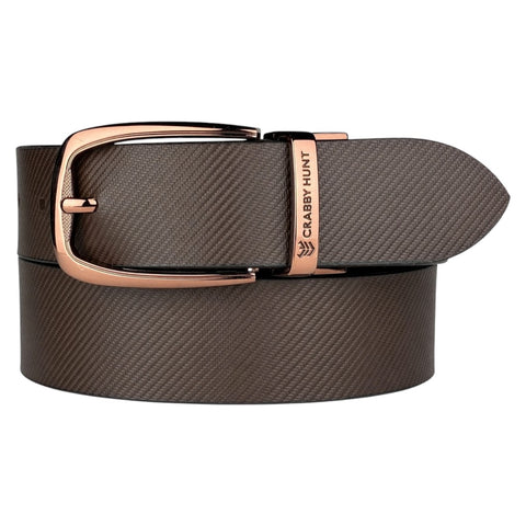 Men’s Reversible Genuine Leather Belt (Choco Brown & Black) with Drill Round Buckle