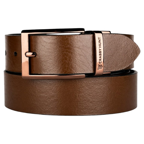Men’s Reversible Genuine Leather Belt – Brown & Black with Square Buckle