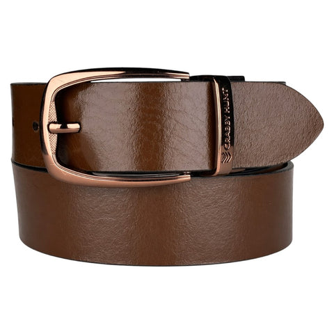 Apollo Round Classic Leather Belt – Black & Brown Dual-Tone