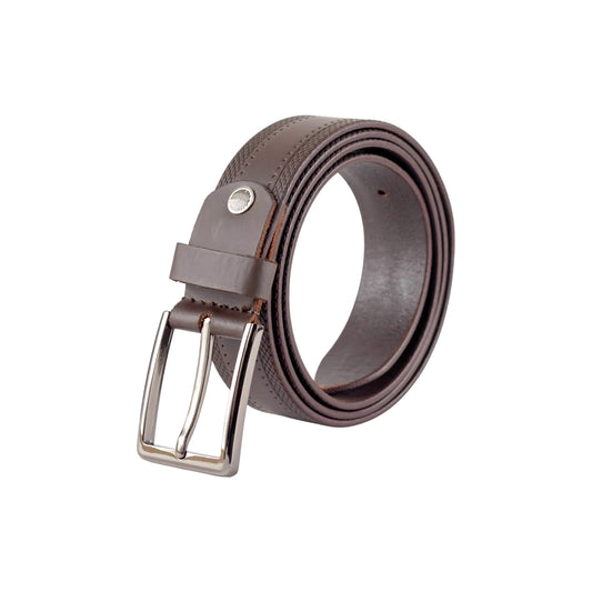 Crabby Hunt Classic Snake Pattern Leather Belt for Men – Genuine Leather | Sleek Finish | Silver Buckle | 1.5" Width – Formal | Smart-Casual Wear