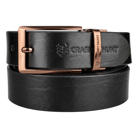 Men’s Genuine Leather Belt | Classic Black Formal & Casual Belt | Durable Metal Buckle