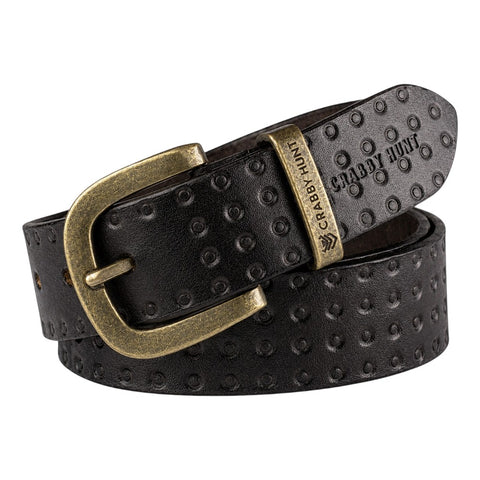 Crabby Hunt Black Textured Genuine Leather Belt for Men – Elegant Design, Durable Craftsmanship, Premium Quality