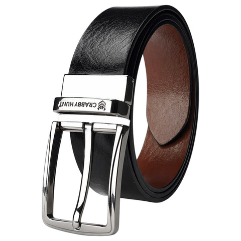 Crabby Hunt Dual-Style Reversible Leather Belt for Men