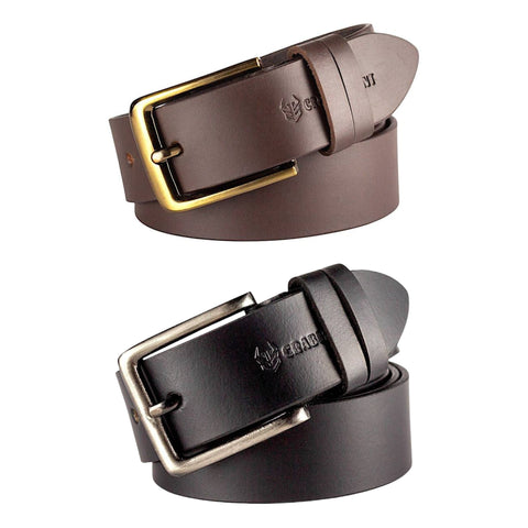 Classic Men’s Leather Belts – Black & Brown Combo Pack | Office & Casual Wear Essentials