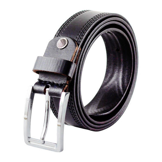 Crabby Hunt Classic Black Genuine Leather Belt for Men – Sleek, Durable & Premium