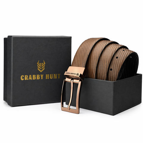 Crabby Hunt Ranger Square Reversible Belt for Men – Brown & Black